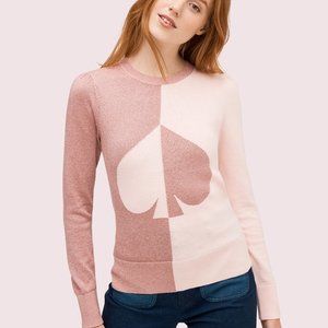 Kate Spade Pink Color-block Spade Sweater